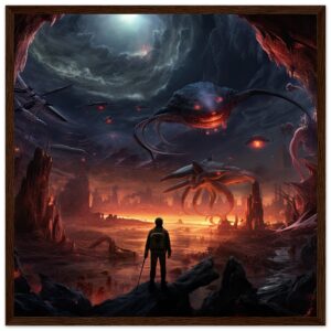 There Be Monsters Sci-fi Framed Print