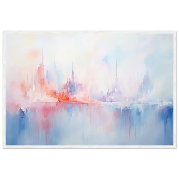 Pastel Abstract City Skyline Framed Print