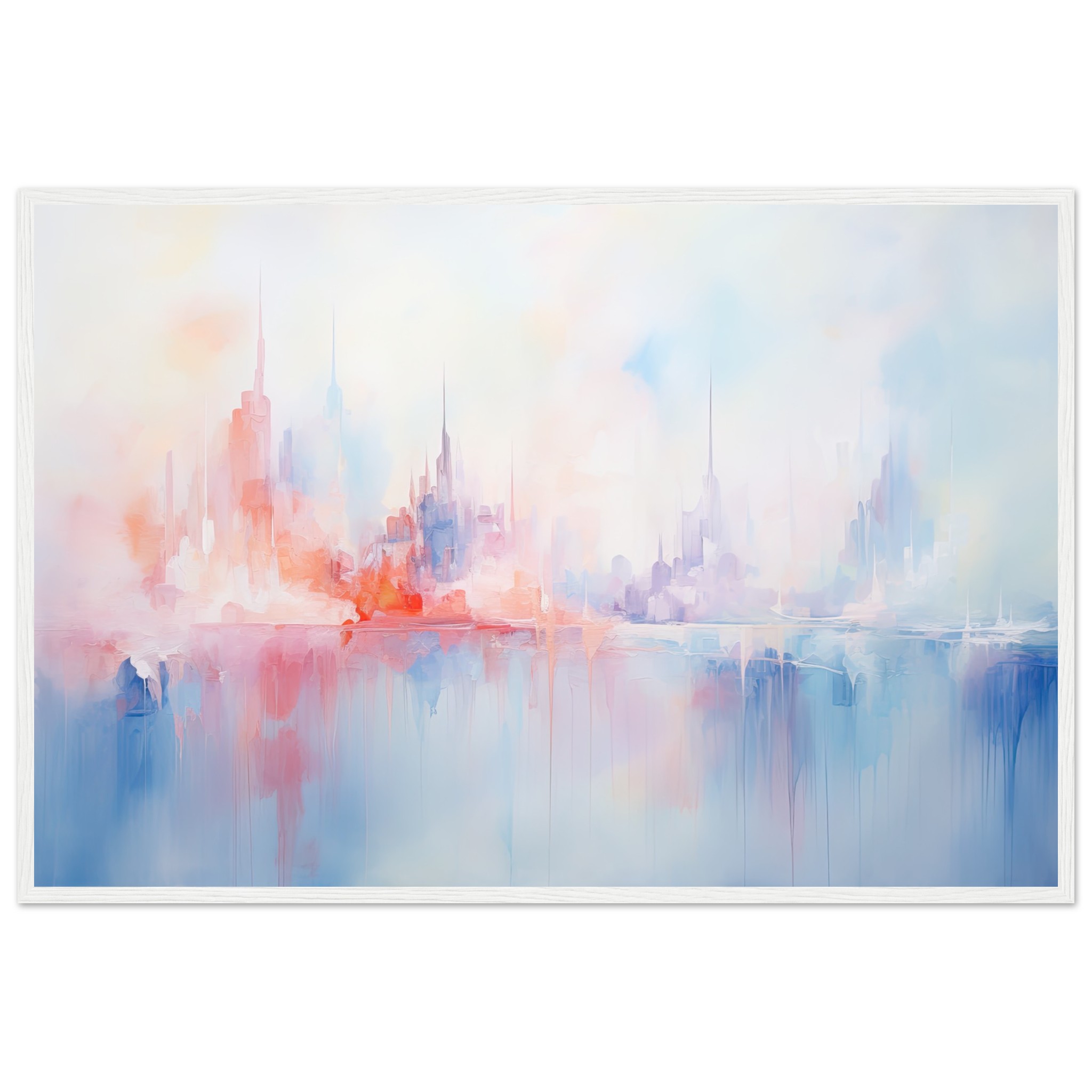 Pastel Abstract City Skyline Framed Print