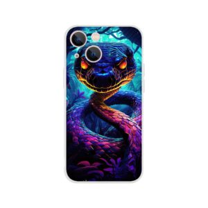 Psychedelic Snake Ultraviolet Colors Phone Case - Flexi case, Apple - iPhone 13 Mini
