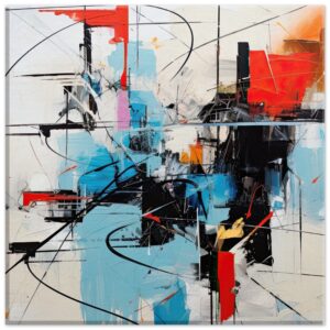 Abstract White Painted Canvas Print - 30x30 cm / 12x12″, Thick