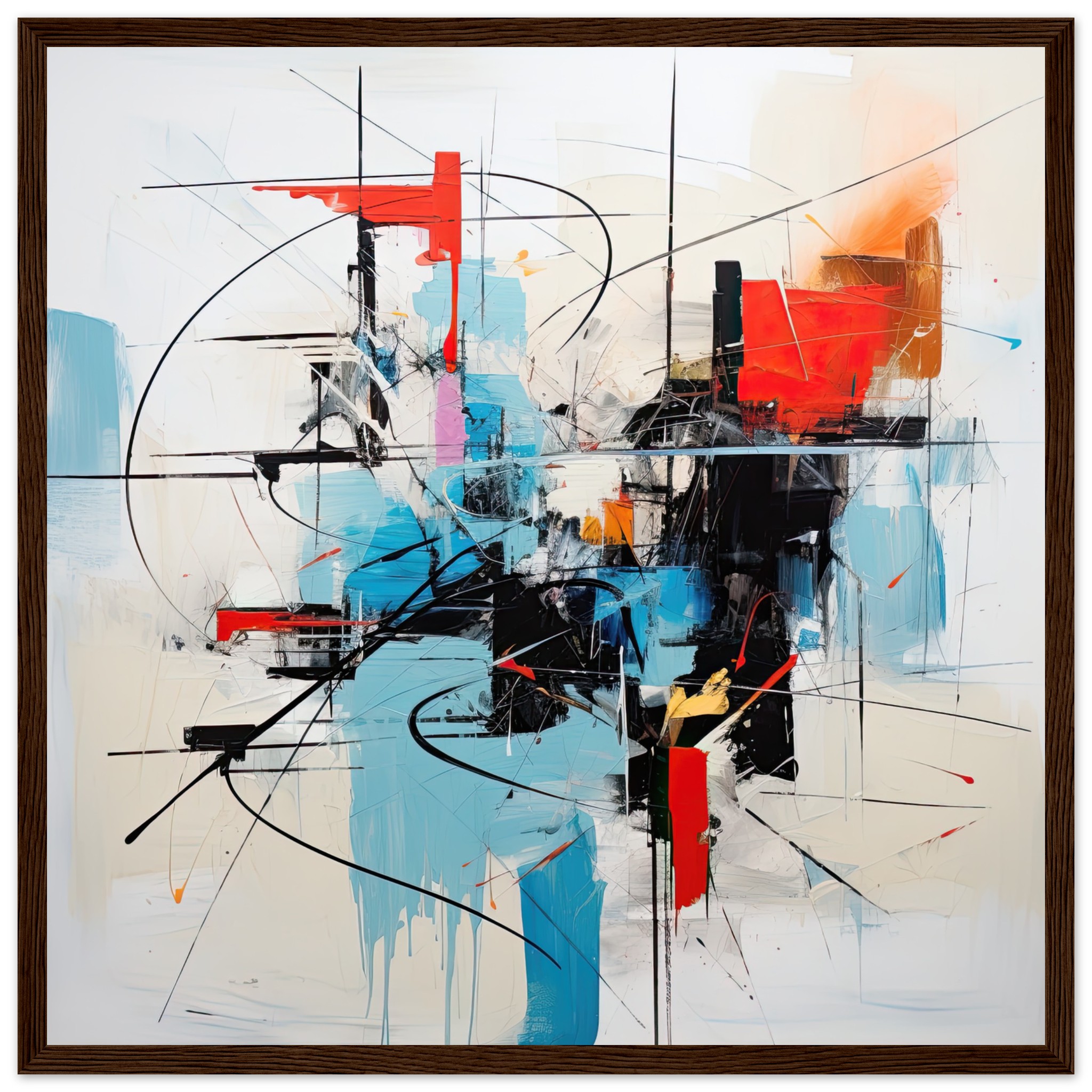 Abstract White Painted Framed Print