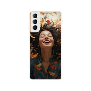 Pure Happiness Joyful Girl Phone Case - Flexi case, Samsung - Galaxy S21