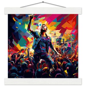 Concert in Color - Pop Art Print with Hanger - 25x25 cm / 10x10″, White wall hanger