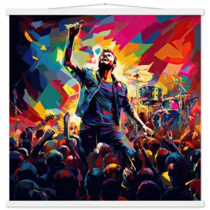 Concert in Color - Pop Art Print with Hanger - 70x70 cm / 28x28″, White wall hanger