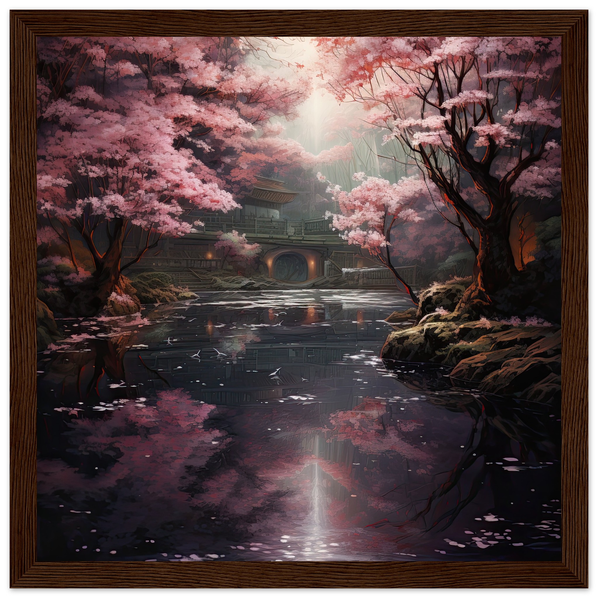 Secret Cherry Blossom Temple Framed Print
