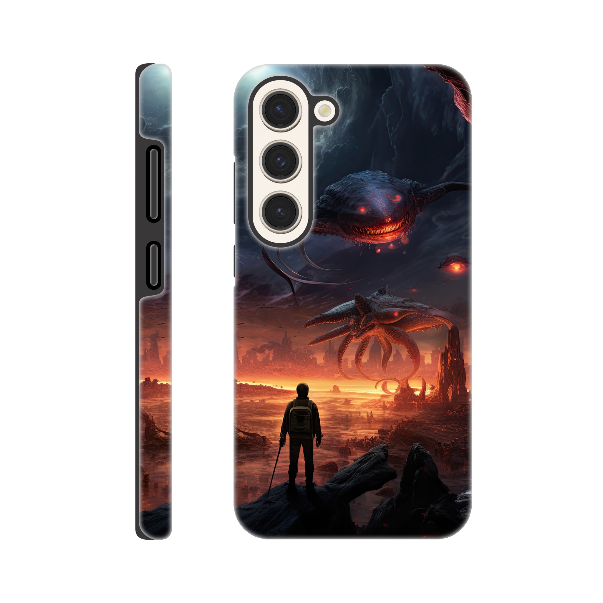 There Be Monsters Sci-fi Phone Case – Tough case, Samsung – Galaxy S23
