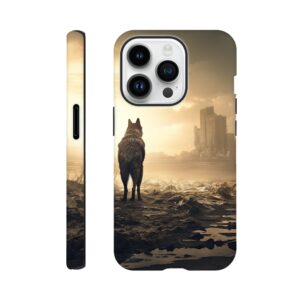 Lone Wolf Post-Apocalyptic World Phone Case - Tough case, Apple - iPhone 14 Pro