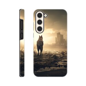 Lone Wolf Post-Apocalyptic World Phone Case - Tough case, Samsung - Galaxy S23 Plus