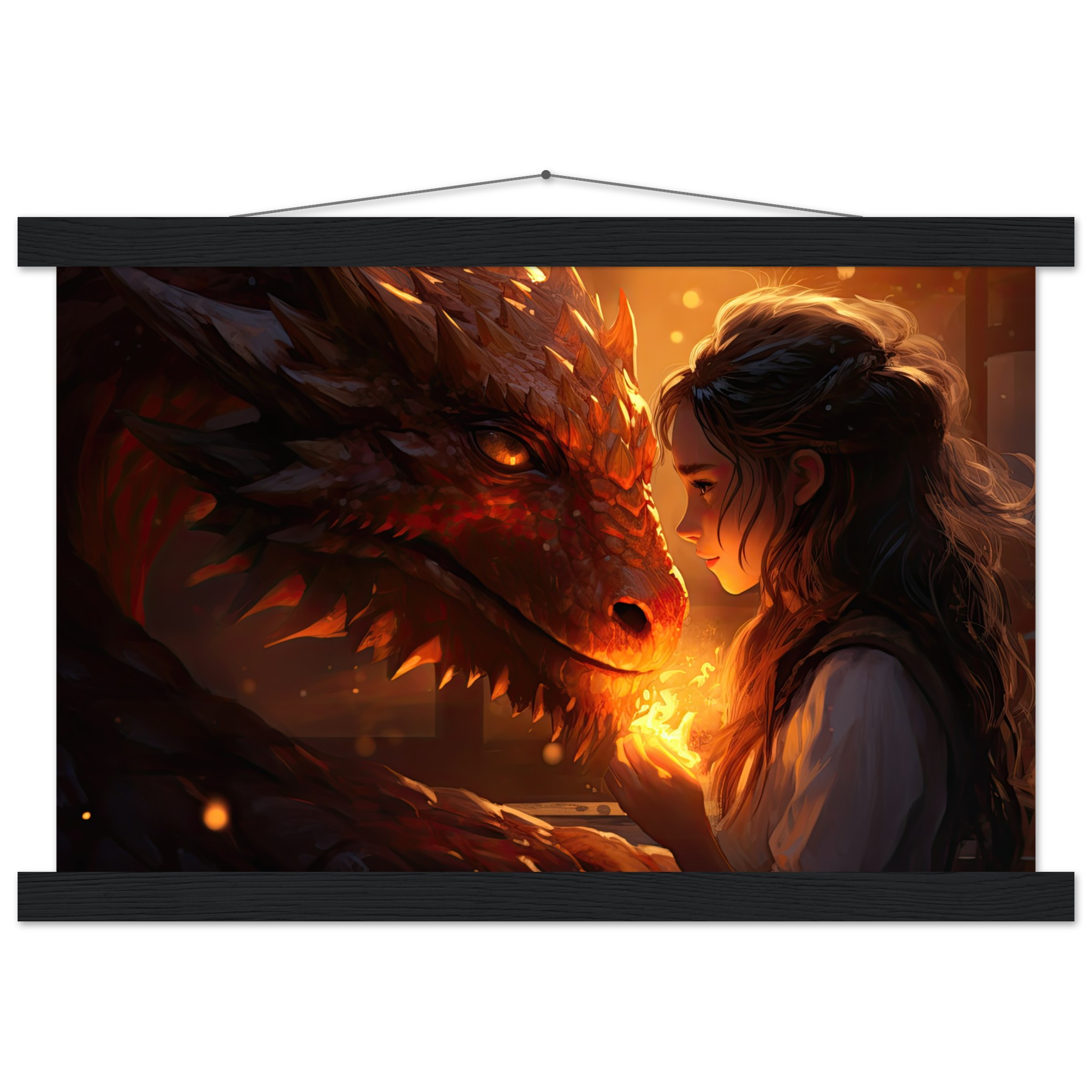 Magical Friendship – Girl and Dragon – Hanging Print