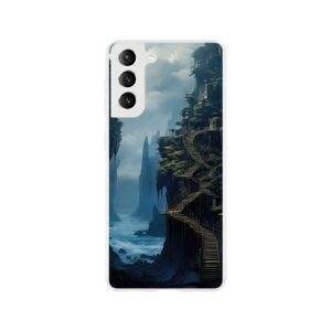 Cliffside Kingdom Landscape Phone Case - Flexi case, Samsung - Galaxy S21