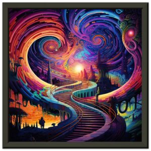 Trippy Colorful Adventure Framed Print