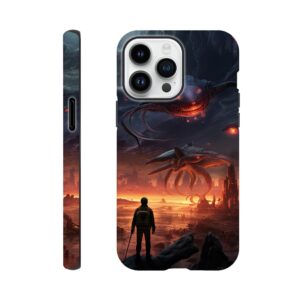 There Be Monsters Sci-fi Phone Case - Tough case, Apple - iPhone 14 Pro Max