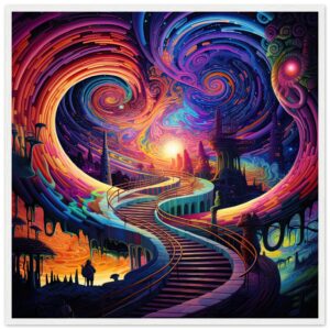 Trippy Colorful Adventure Framed Print