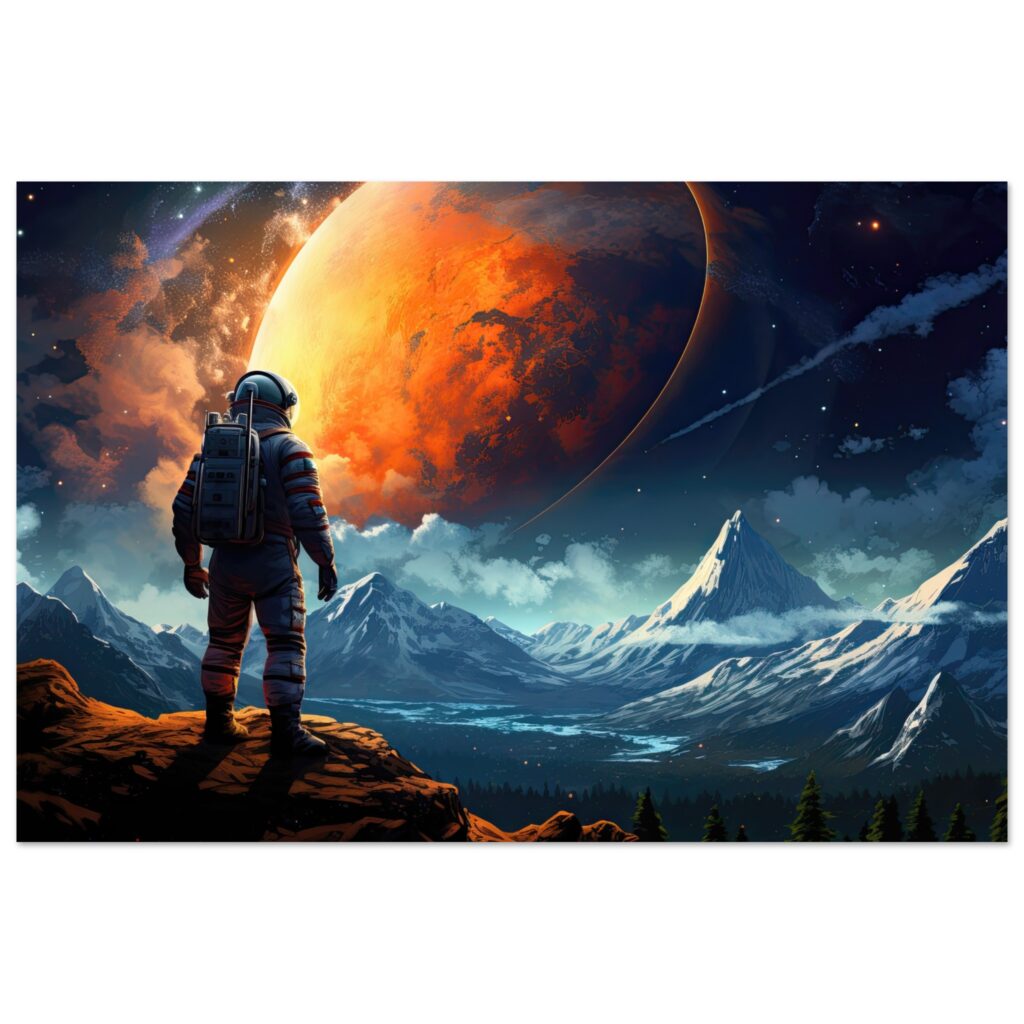The Great Moon – Astronaut Poster - NewWorlds Art