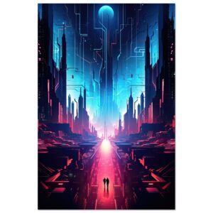 Digital Paradise Abstract Futuristic Poster - 30x45 cm / 12x18″