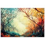 Forest Colorful Abstract Landscape Canvas Print