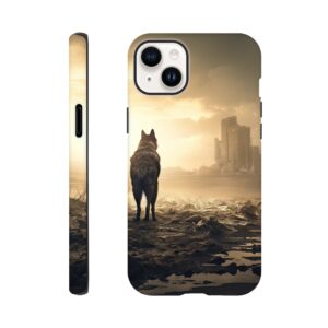 Lone Wolf Post-Apocalyptic World Phone Case - Tough case, Apple - iPhone 14 Plus