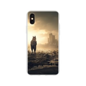 Lone Wolf Post-Apocalyptic World Phone Case - Flexi case, Apple - iPhone X