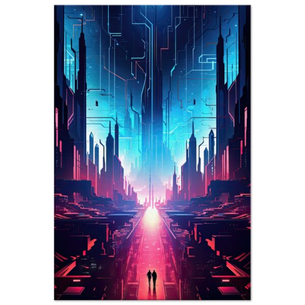 Digital Paradise Abstract Futuristic Canvas Print - 60x90 cm / 24x36″, Thick
