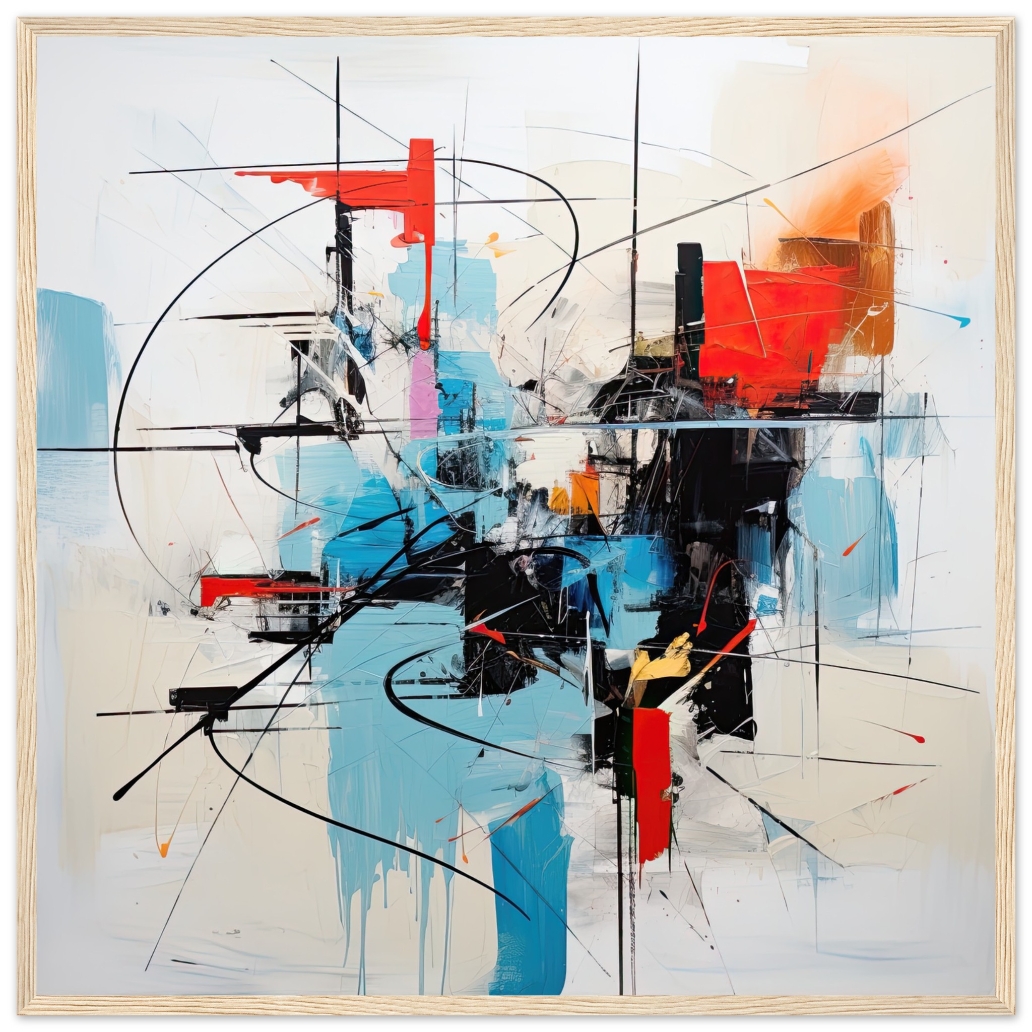 Abstract White Painted Framed Print
