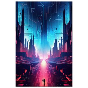 Digital Paradise Abstract Futuristic Canvas Print - 50x75 cm / 20x30″, Thick