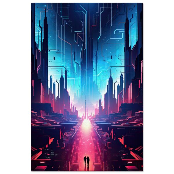 Digital Paradise Abstract Futuristic Canvas Print - 50x75 cm / 20x30″, Thick