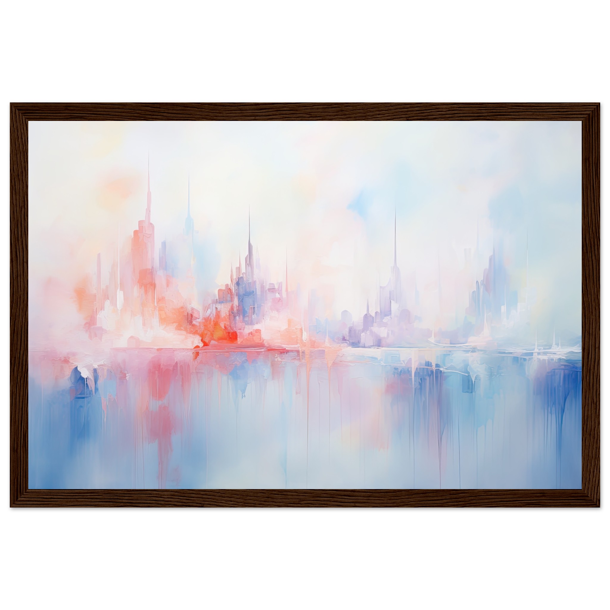 Pastel Abstract City Skyline Framed Print