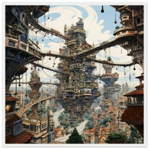 Surreal City Abstract Framed Print