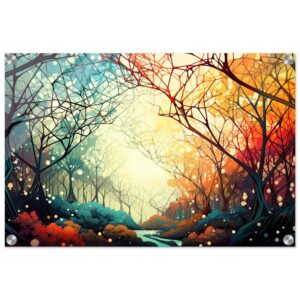 Forest Colorful Abstract Landscape Acrylic Print - 40x60 cm / 16x24″