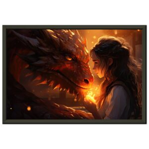 Magical Friendship – Girl and Dragon – Framed Print
