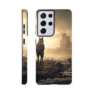 Lone Wolf Post-Apocalyptic World Phone Case - Tough case, Samsung - Galaxy S21 Ultra