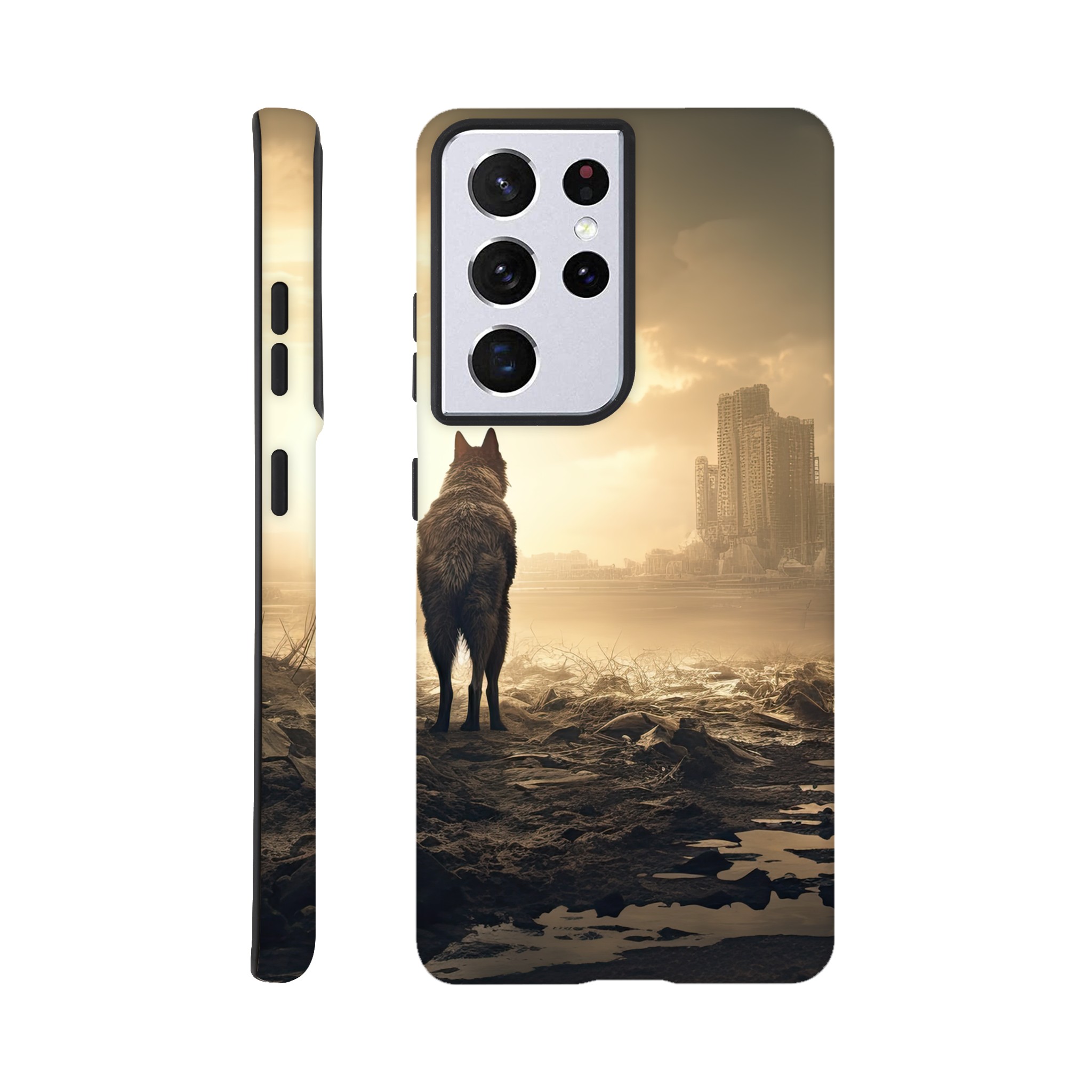 Lone Wolf Post-Apocalyptic World Phone Case – Tough case, Samsung – Galaxy S21 Ultra