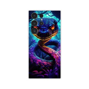 Psychedelic Snake Ultraviolet Colors Phone Case - Flexi case, Samsung - Galaxy S23 Ultra