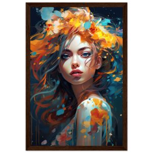 Girl Painted in Color Framed Print