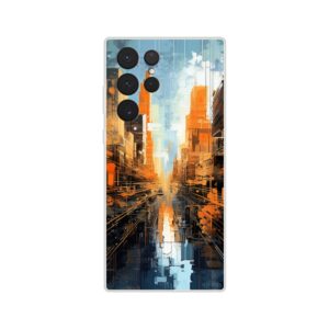 Abstract City Paint Splatter Phone Case - Flexi case, Samsung - Galaxy S22 Ultra