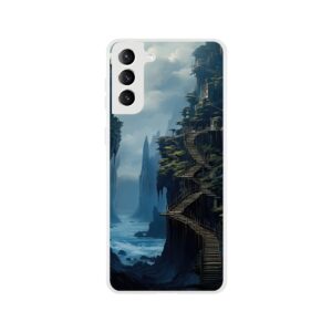 Cliffside Kingdom Landscape Phone Case - Flexi case, Samsung - Galaxy S21 Plus