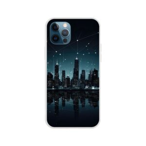 City Skyline Night Constellations Phone Case - Flexi case, Apple - iPhone 12 Pro