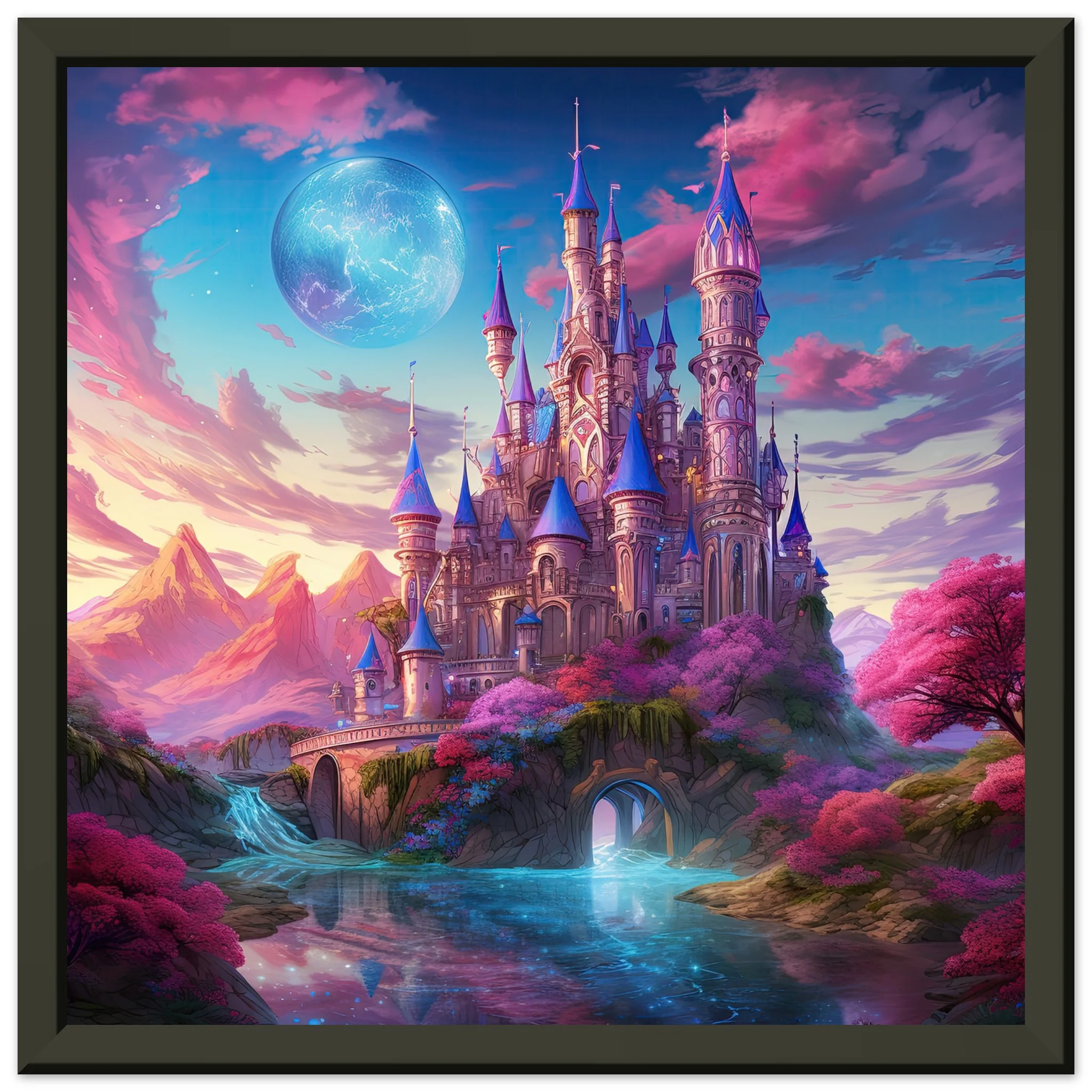 Colorful Fairy Tale Castle Framed Print