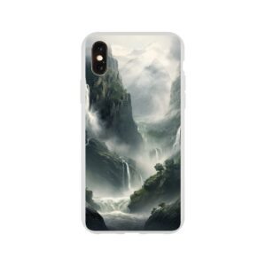 Mountain Waterfalls Rugged Phone Case - Flexi case, Apple - iPhone XS