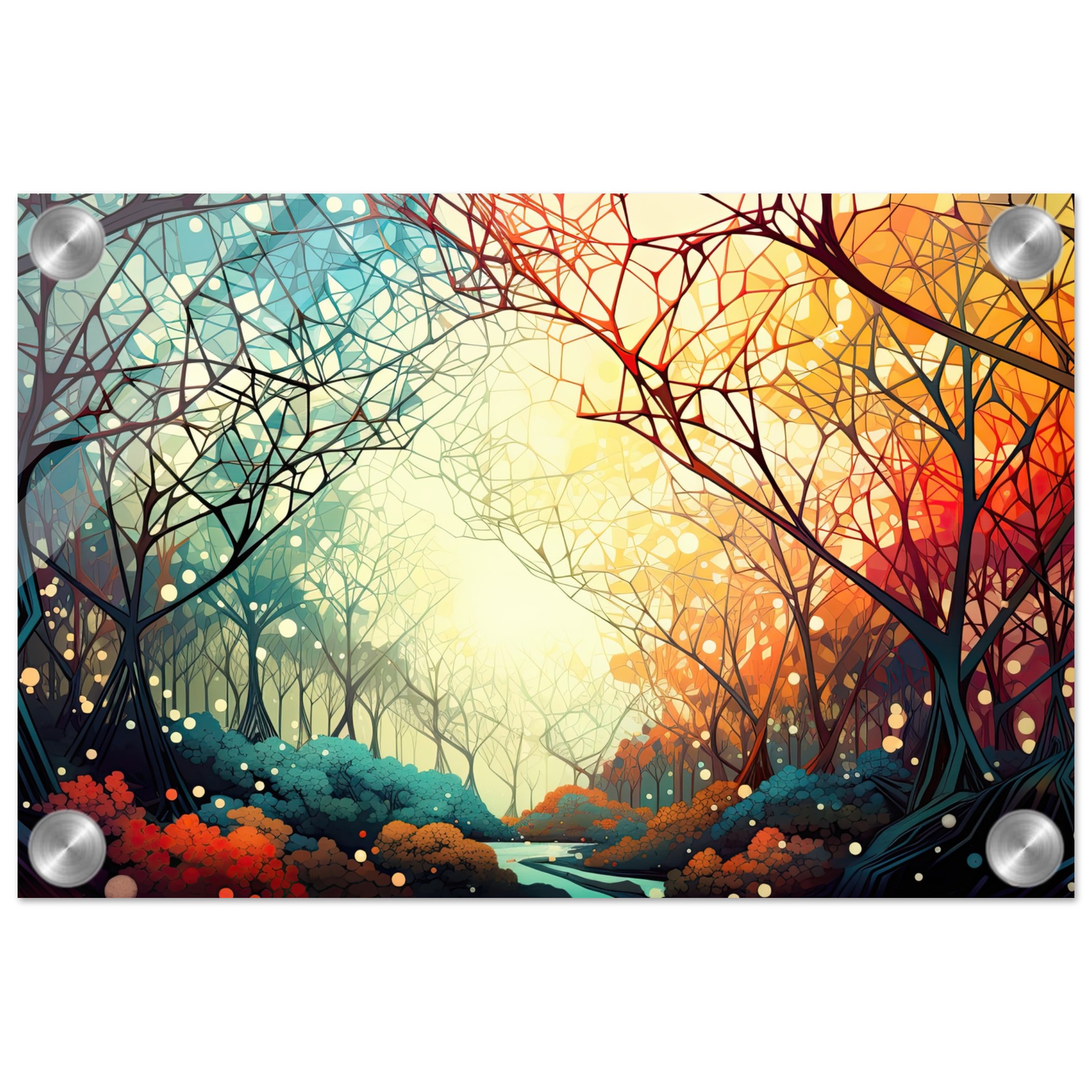 Forest Colorful Abstract Landscape Acrylic Print – 20×30 cm / 8×12″