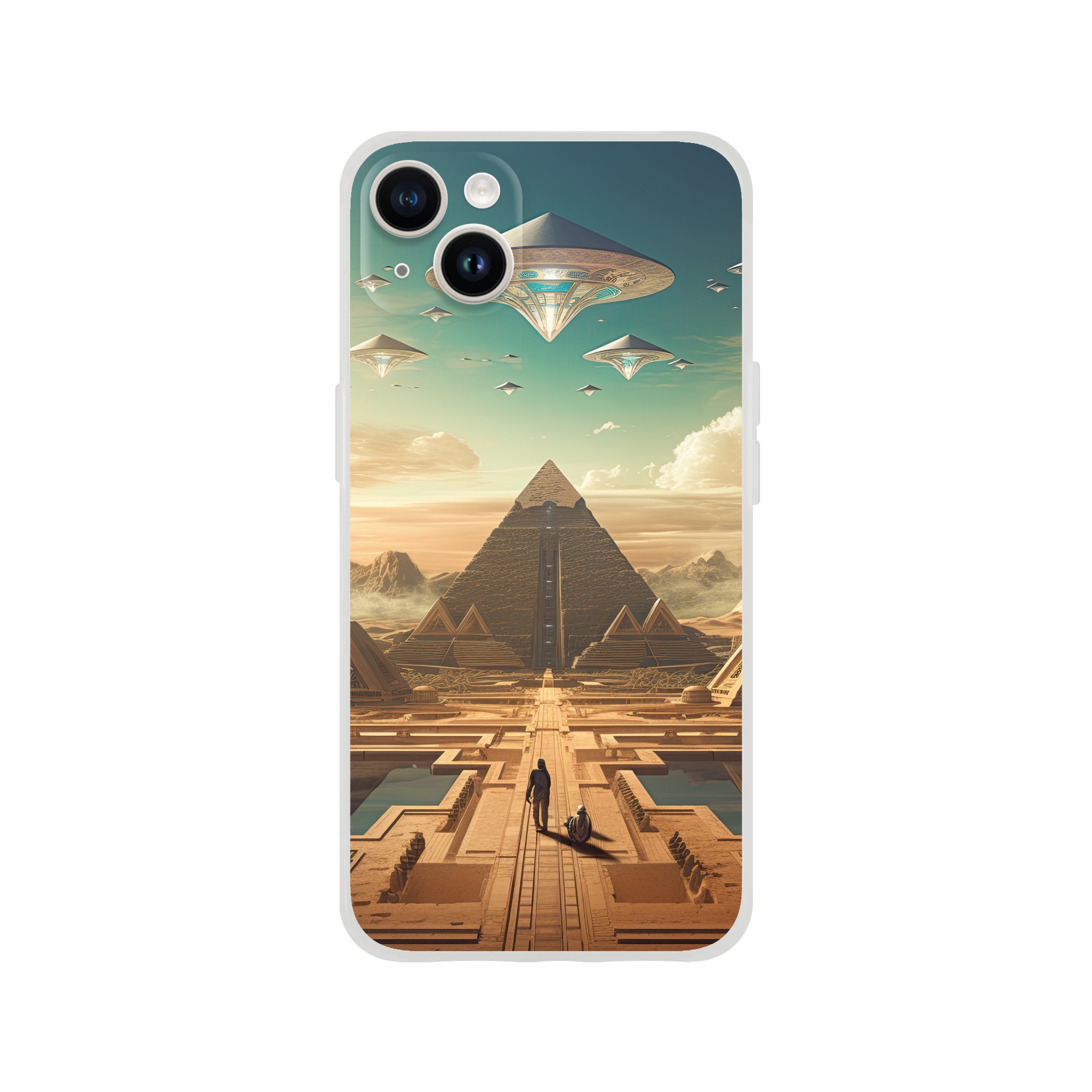 Sci-Fi Futuristic Egypt Phone Case – Flexi case, Apple – iPhone 14 Plus