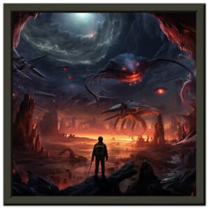 There Be Monsters Sci-fi Framed Print