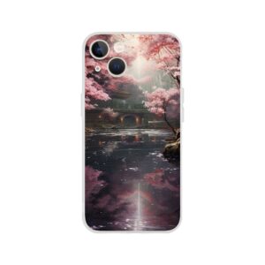 Secret Cherry Blossom Temple Phone Case - Flexi case, Apple - iPhone 13