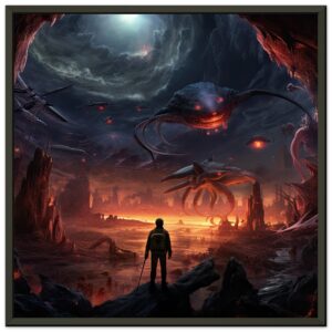 There Be Monsters Sci-fi Framed Print
