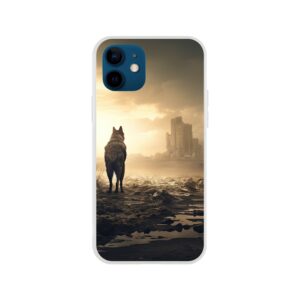 Lone Wolf Post-Apocalyptic World Phone Case - Flexi case, Apple - iPhone 12