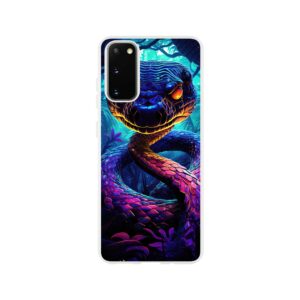 Psychedelic Snake Ultraviolet Colors Phone Case - Flexi case, Samsung - Galaxy S20