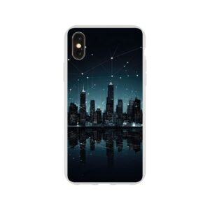 City Skyline Night Constellations Phone Case - Flexi case, Apple - iPhone XS