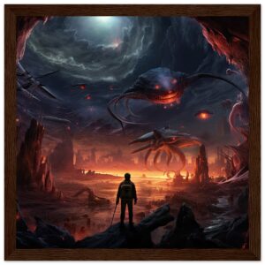 There Be Monsters Sci-fi Framed Print