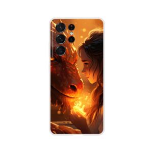 Magical Friendship – Girl and Dragon – Phone Case - Flexi case, Samsung - Galaxy S21 Ultra